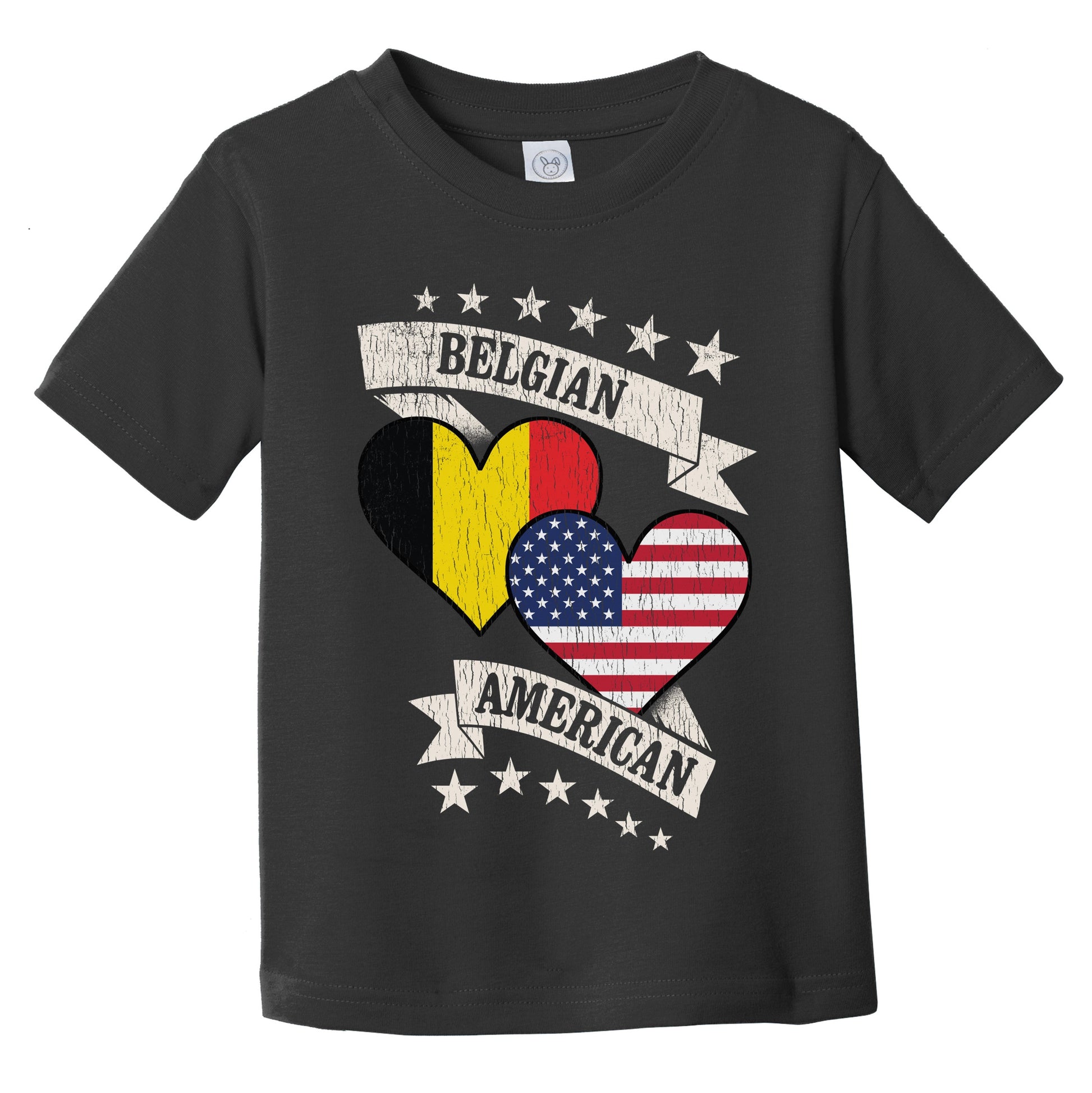 Belgian American Heart Flags Belgium America Infant Toddler T-Shirt