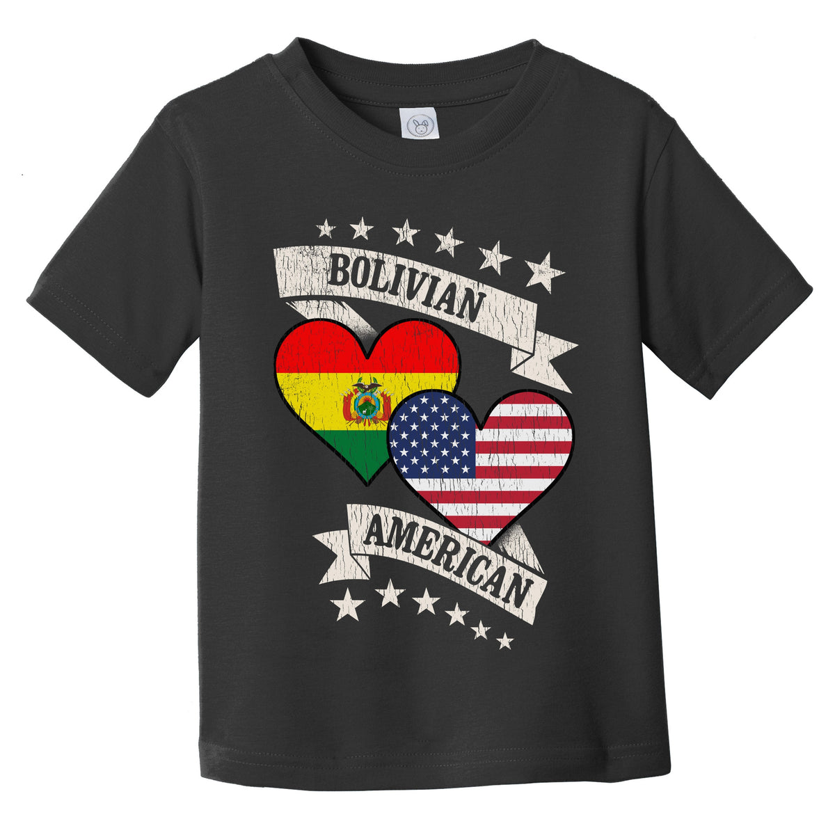 Bolivian American Heart Flags Bolivia America Infant Toddler T-Shirt
