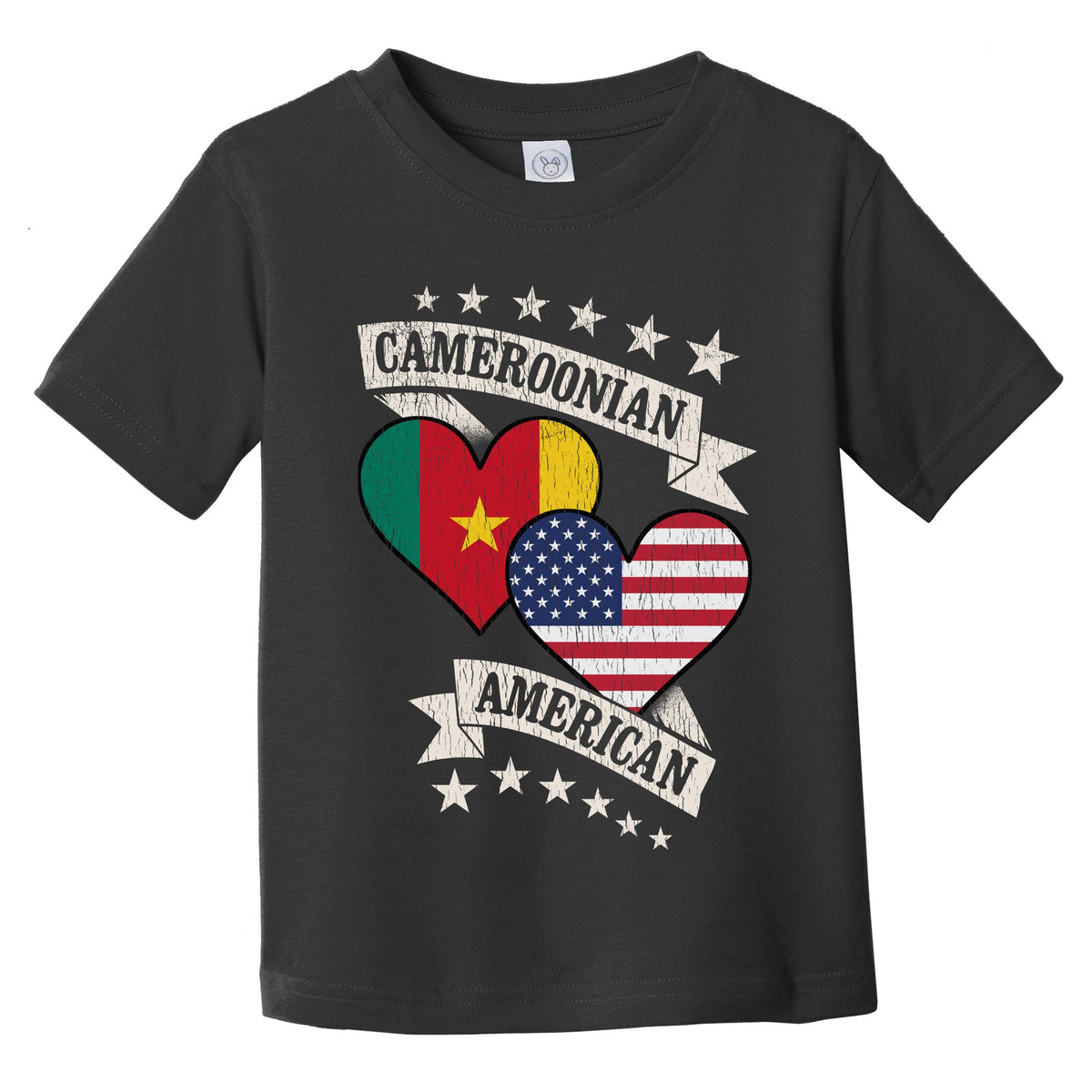 Cameroonian American Heart Flags Cameroon America Infant Toddler T-Shirt