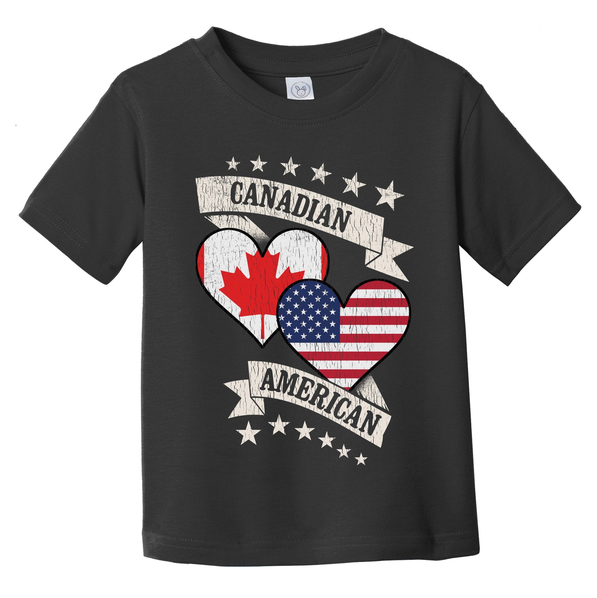 Canadian American Heart Flags Canada America Infant Toddler T-Shirt