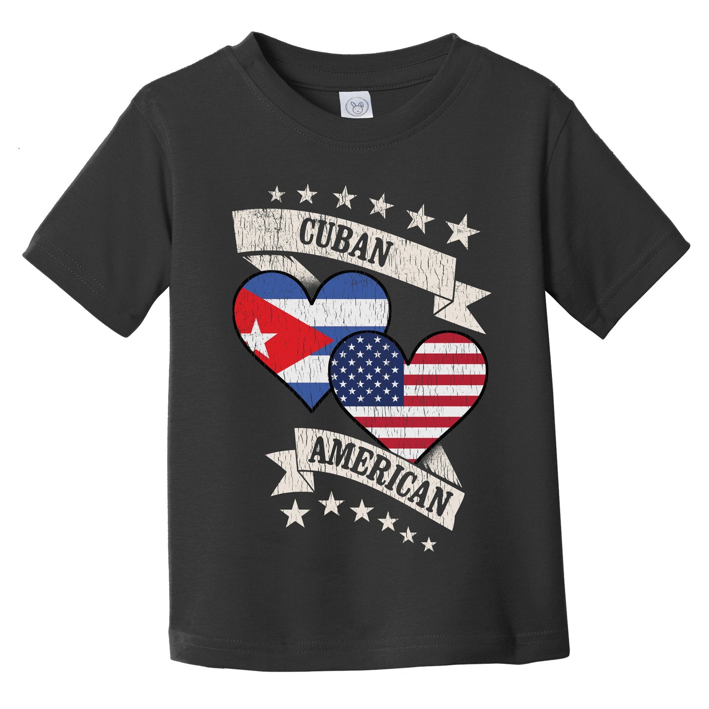 Cuban American Heart Flags Cuba America Infant Toddler T-Shirt