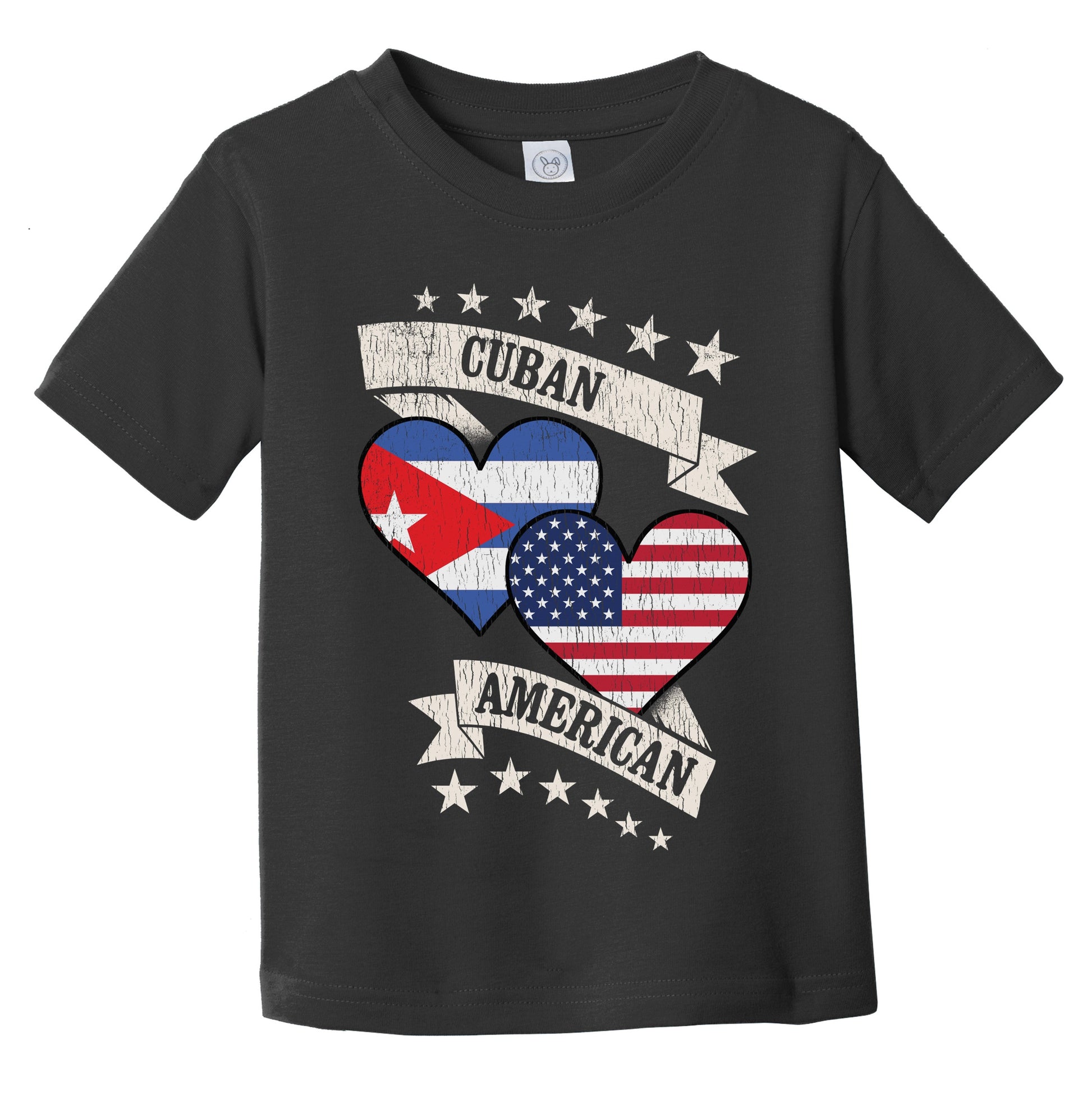 Cuban American Heart Flags Cuba America Infant Toddler T-Shirt