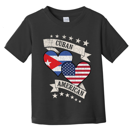 Cuban American Heart Flags Cuba America Infant Toddler T-Shirt