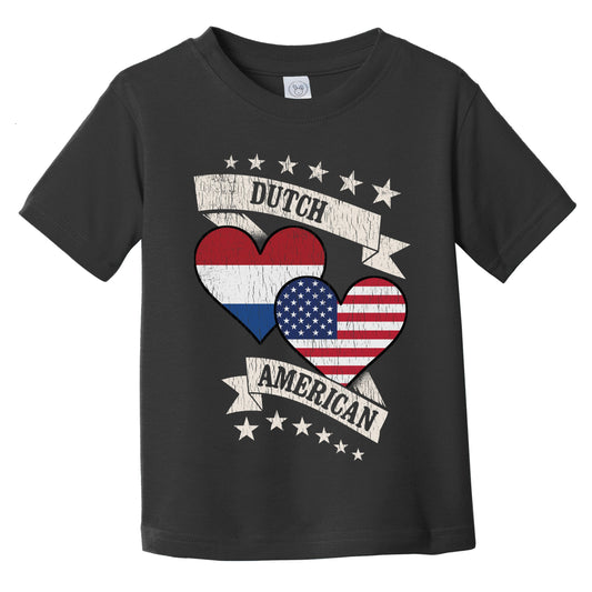 Dutch American Heart Flags Netherlands America Infant Toddler T-Shirt