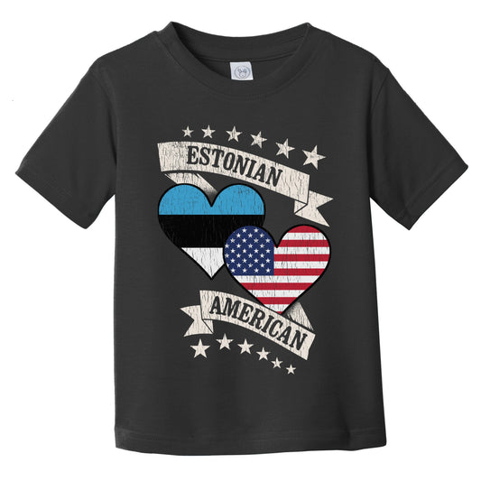Estonian American Heart Flags Estonia America Infant Toddler T-Shirt