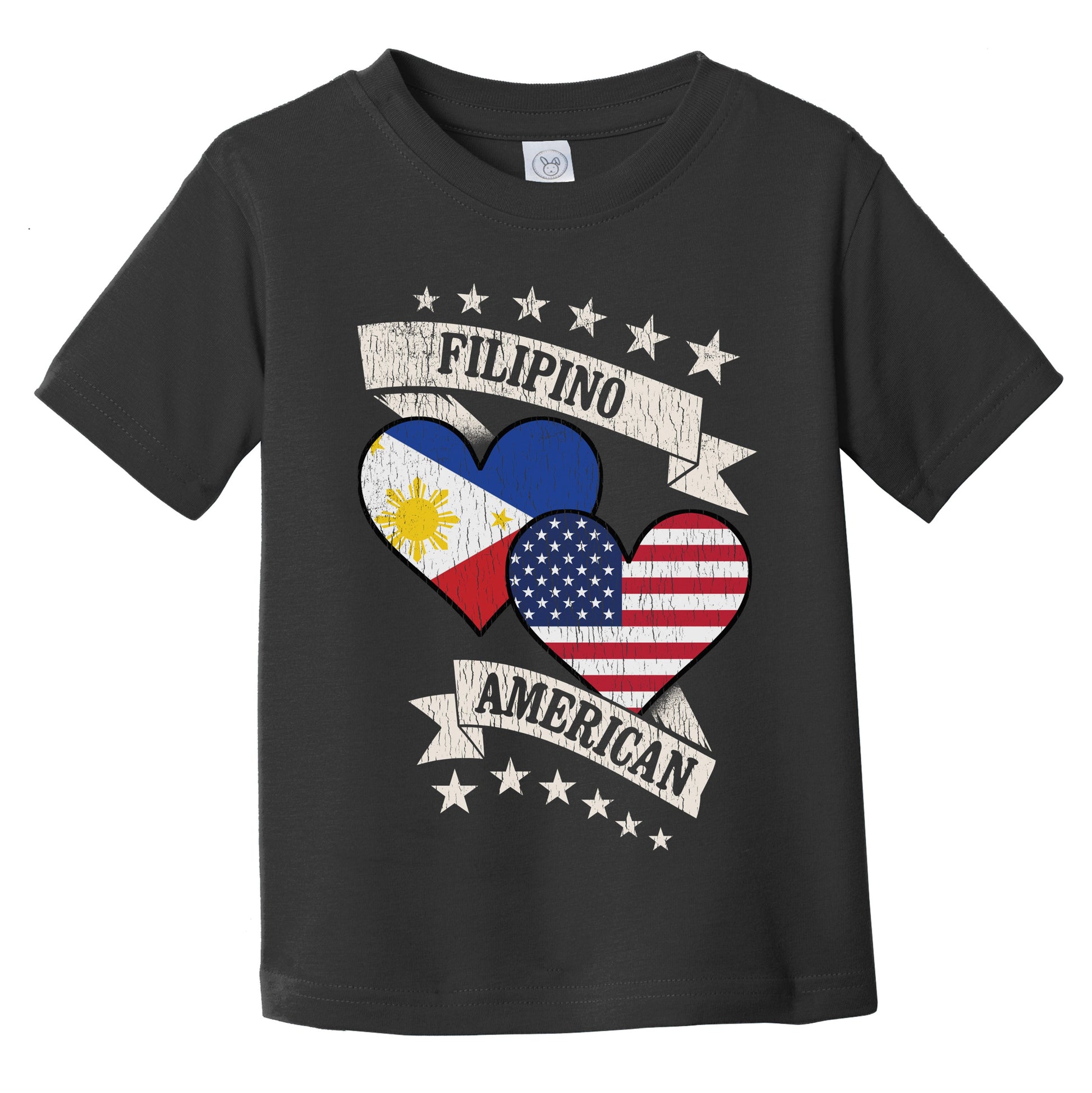 Filipino American Heart Flags Philippines America Infant Toddler T-Shirt