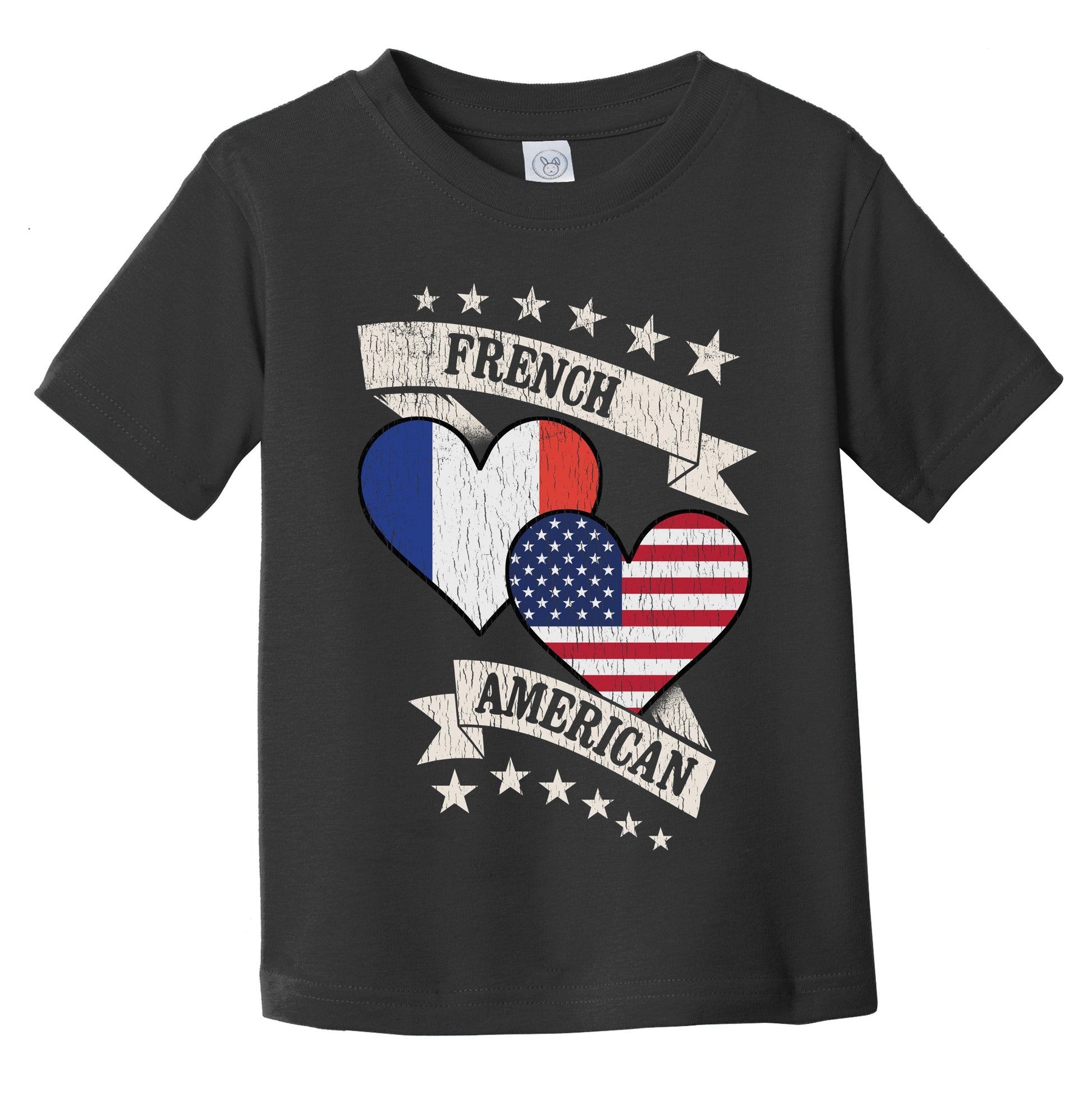French American Heart Flags France America Infant Toddler T-Shirt
