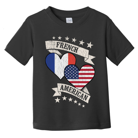 French American Heart Flags France America Infant Toddler T-Shirt