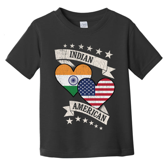 Indian American Heart Flags India America Infant Toddler T-Shirt