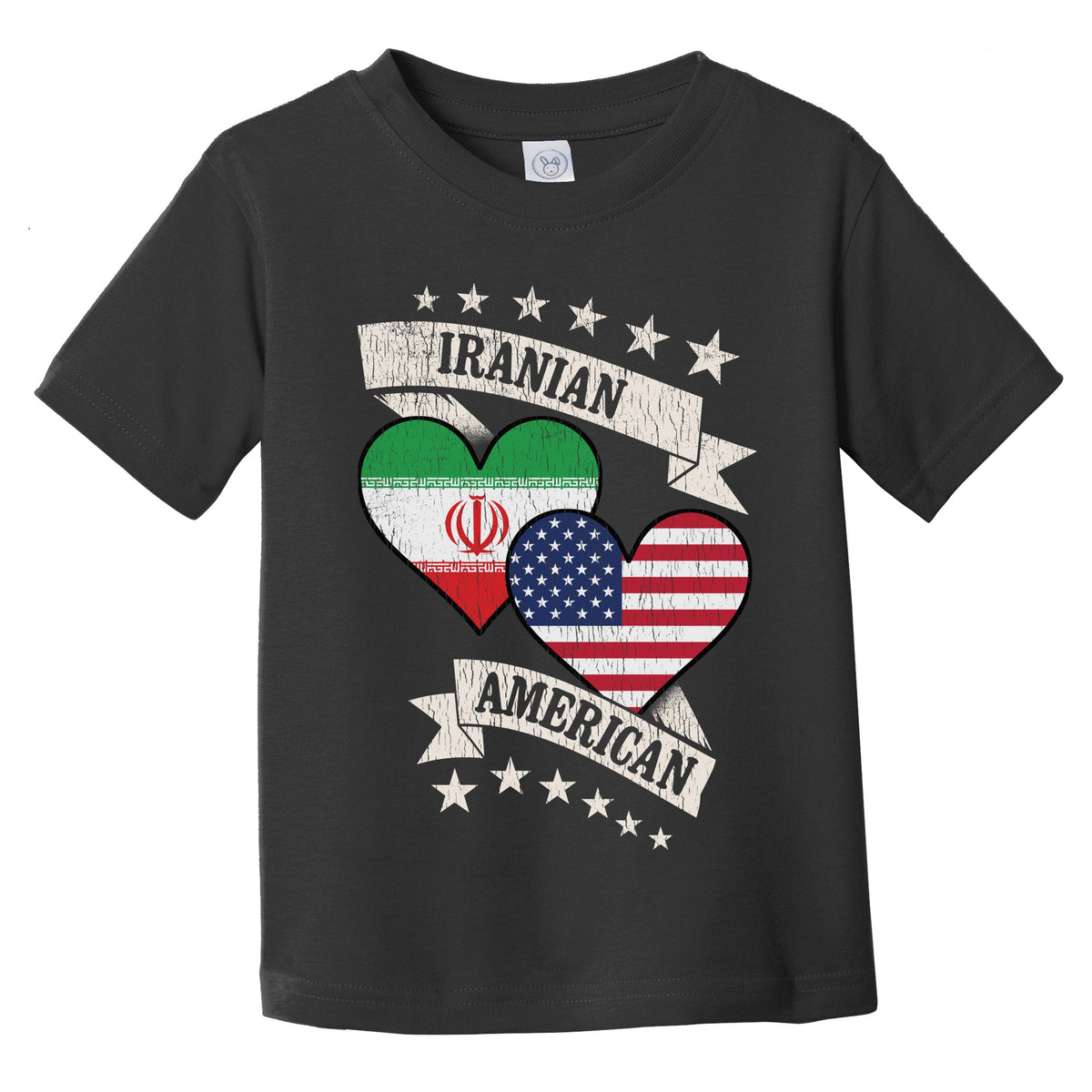 Iranian American Heart Flags Iran America Infant Toddler T-Shirt
