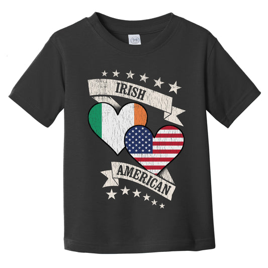 Irish American Heart Flags Ireland America Infant Toddler T-Shirt