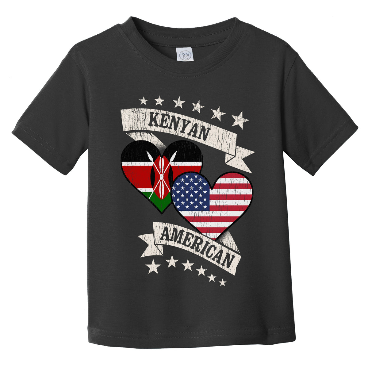 Kenyan American Heart Flags Kenya America Infant Toddler T-Shirt