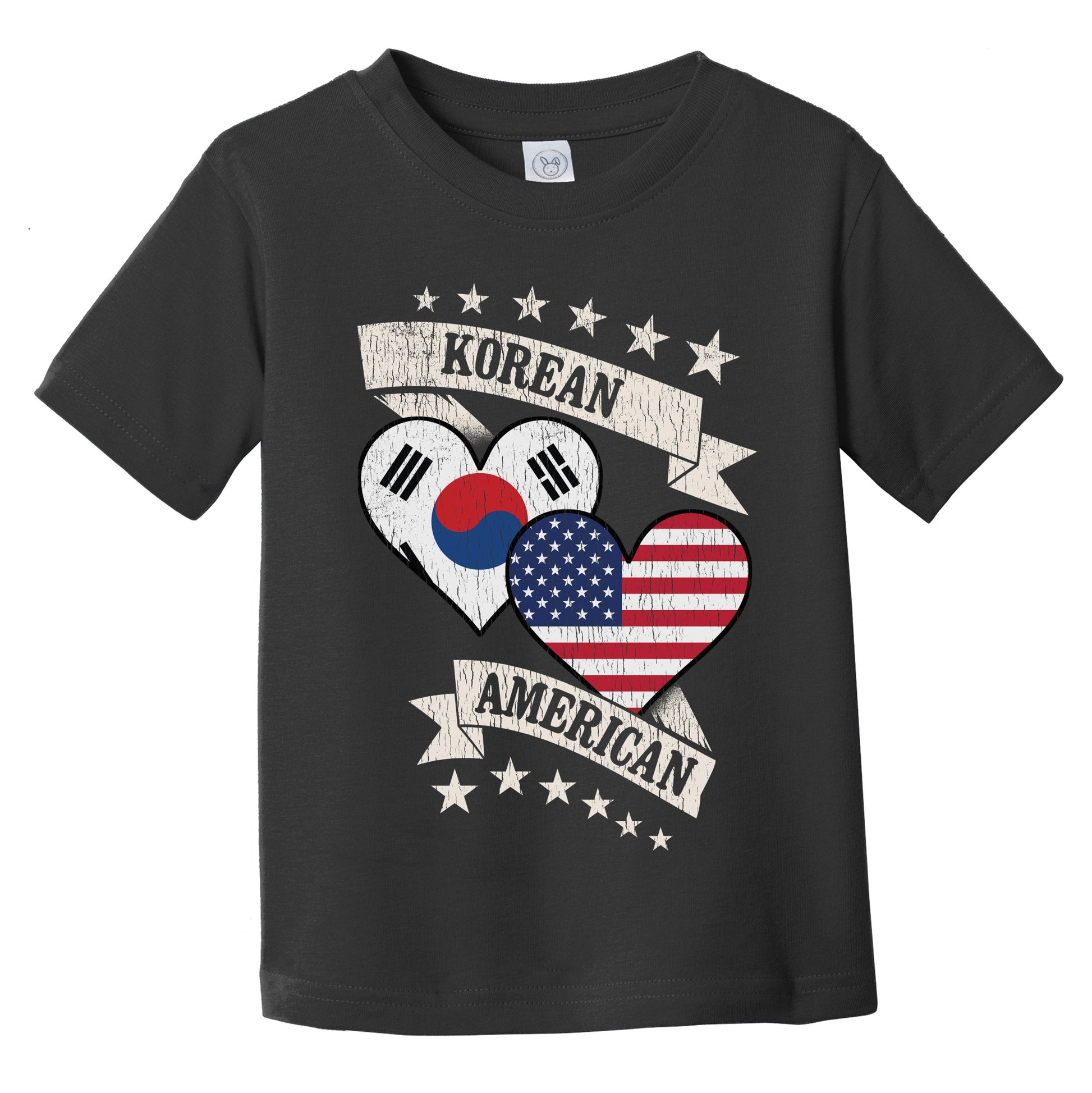 Korean American Heart Flags South Korea America Infant Toddler T-Shirt