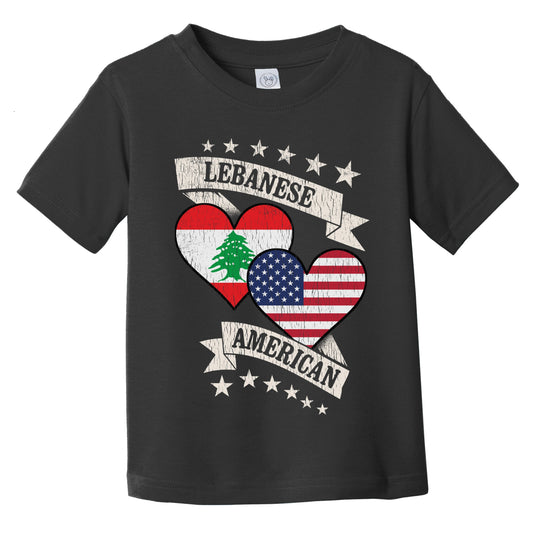 Lebanese American Heart Flags Lebanon America Infant Toddler T-Shirt