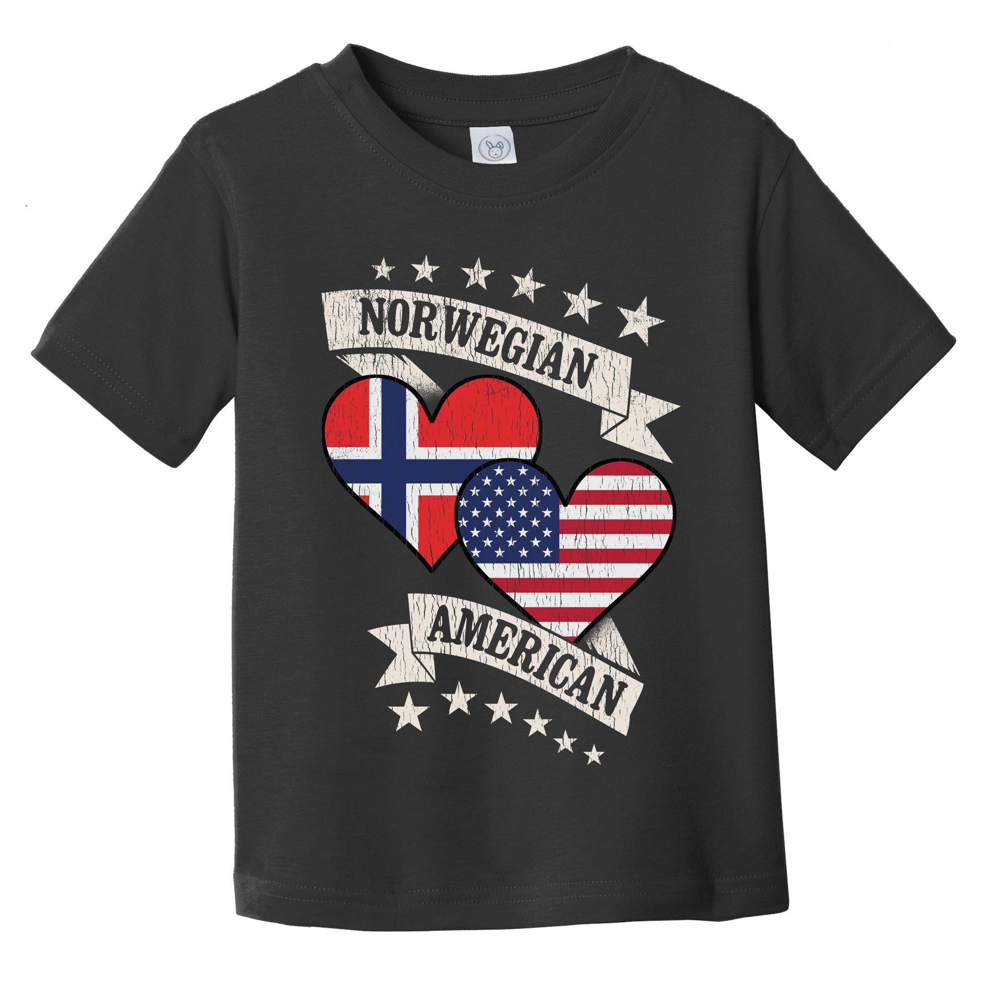 Norwegian American Heart Flags Norway America Infant Toddler T-Shirt