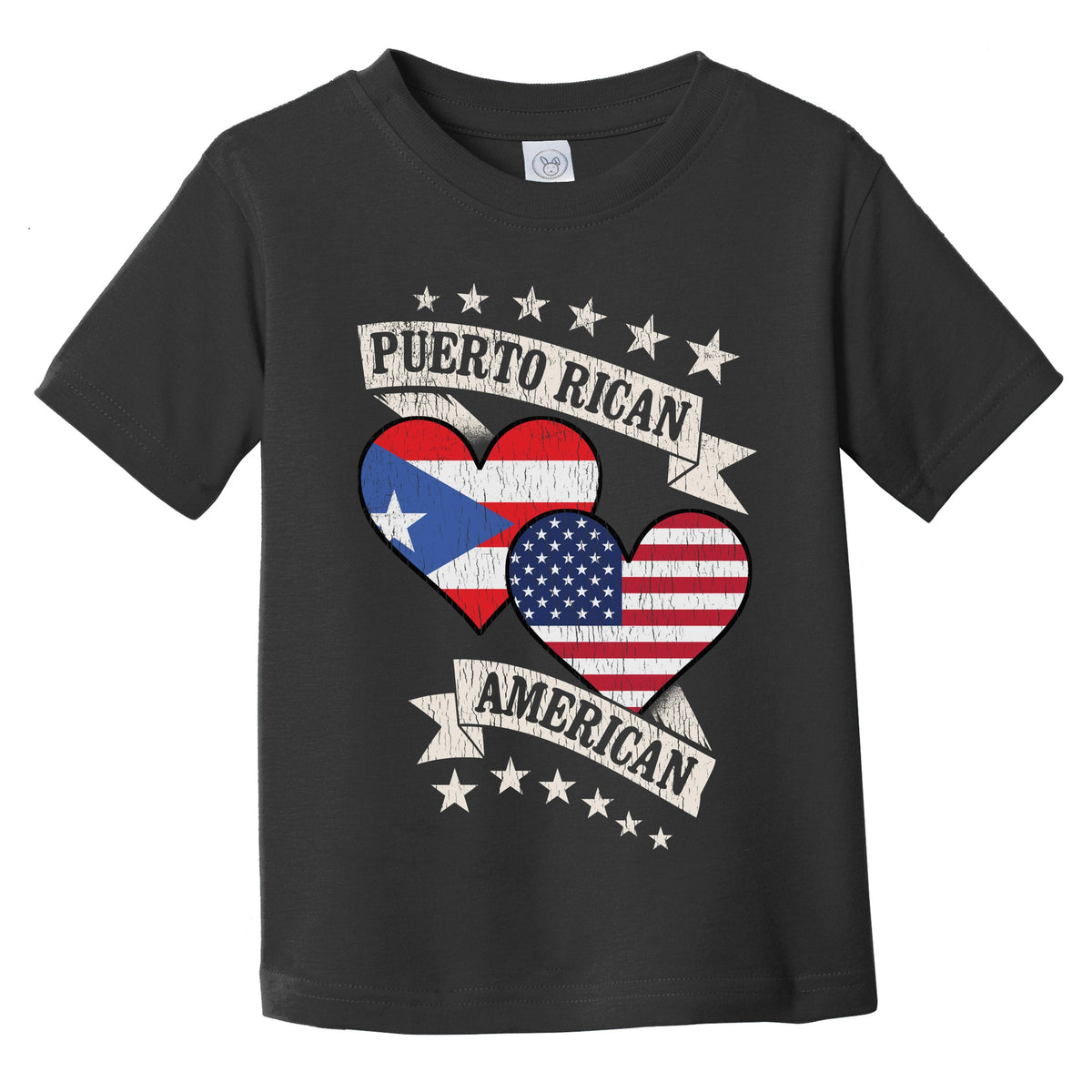 Puerto Rican American Heart Flags Puerto Rico America Infant Toddler T-Shirt