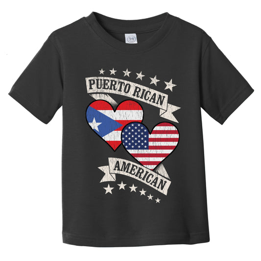 Puerto Rican American Heart Flags Puerto Rico America Infant Toddler T-Shirt