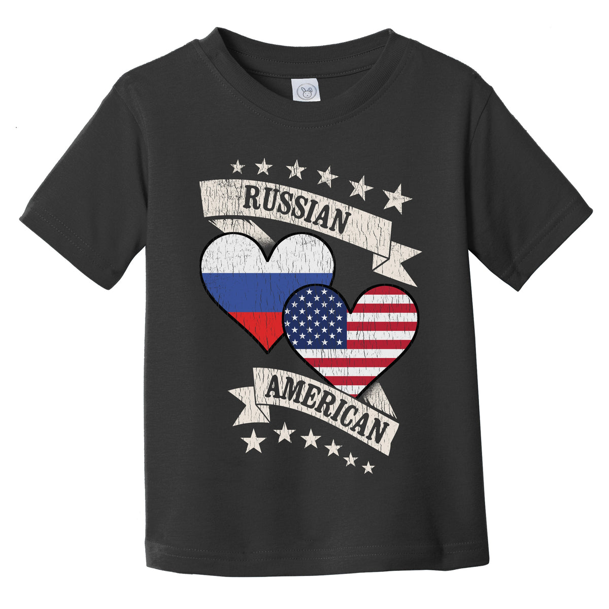 Russian American Heart Flags Russia America Infant Toddler T-Shirt