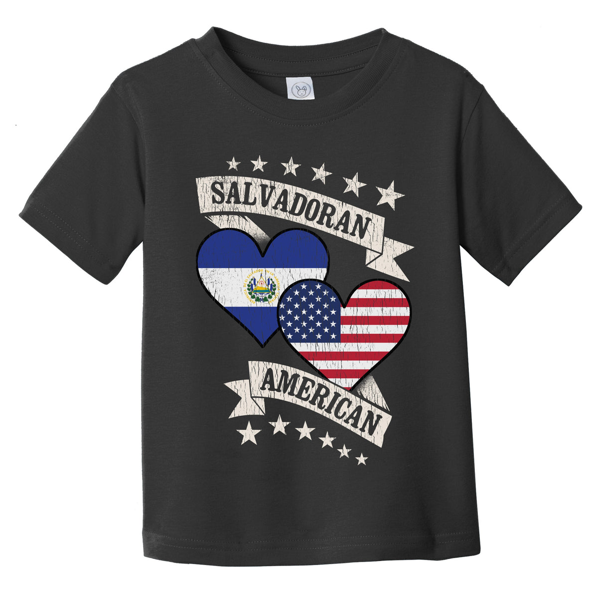 Salvadoran American Heart Flags El Salvador America Infant Toddler T-Shirt