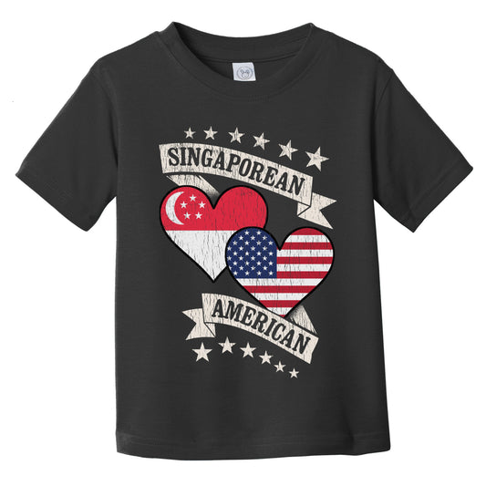 Singaporean American Heart Flags Singapore America Infant Toddler T-Shirt