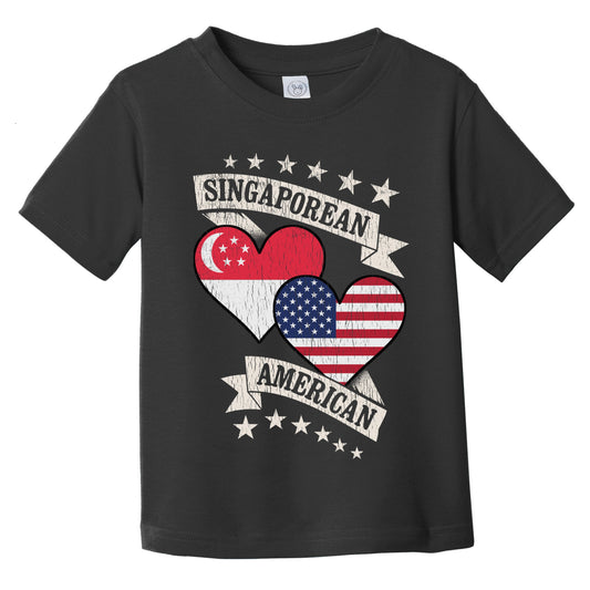 Singaporean American Heart Flags Singapore America Infant Toddler T-Shirt