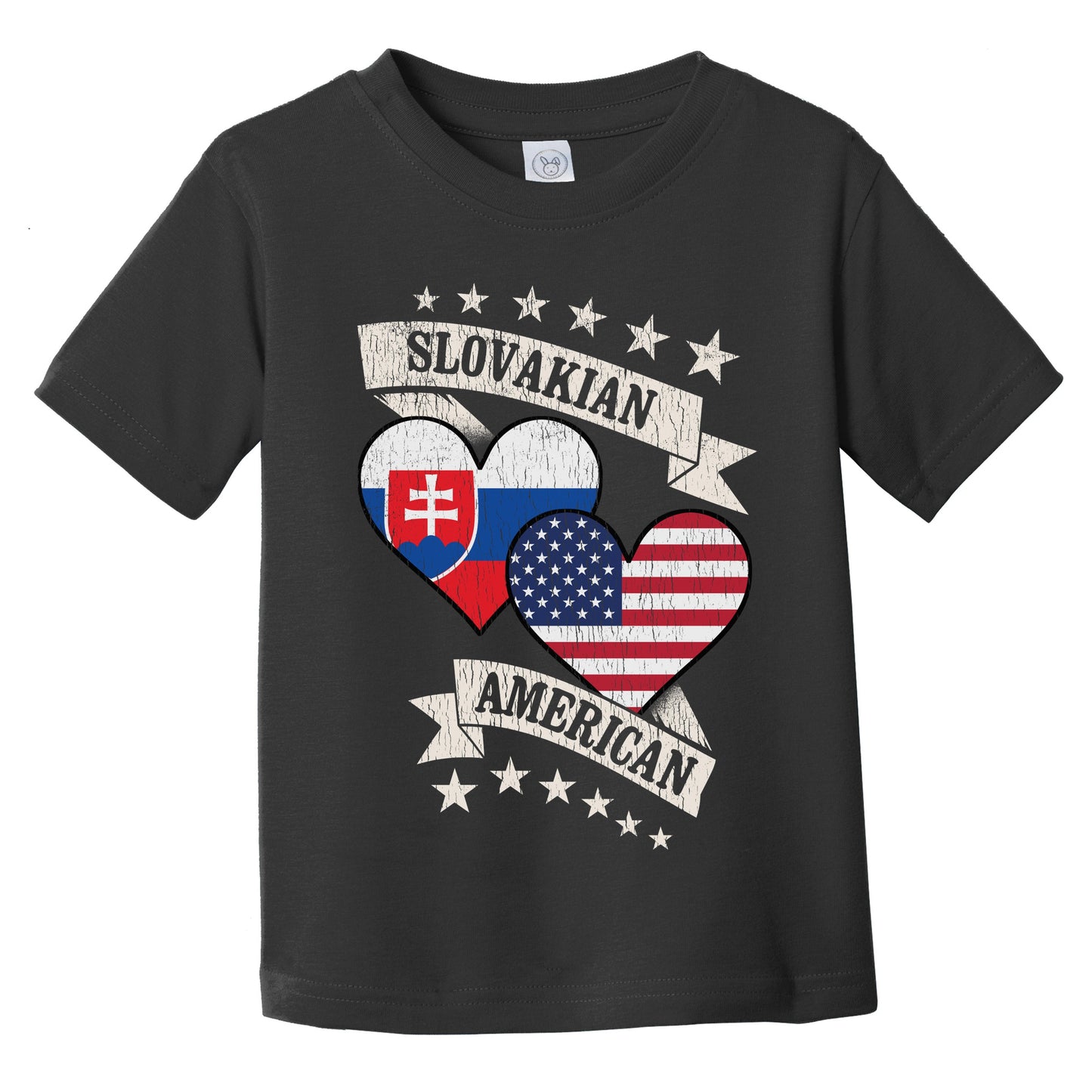 Slovakian American Heart Flags Slovakia America Infant Toddler T-Shirt