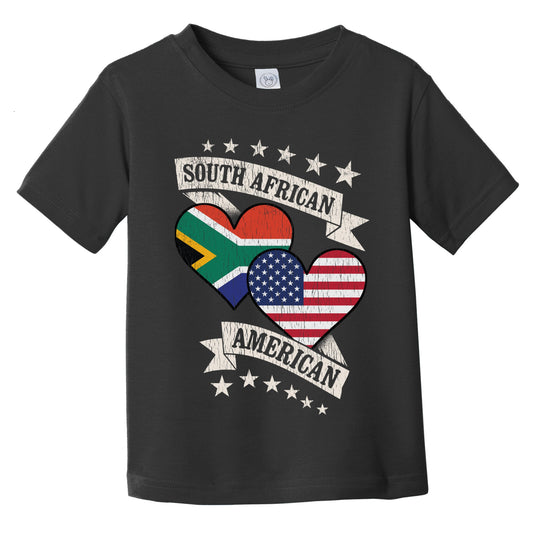 South African American Heart Flags South Africa America Infant Toddler T-Shirt
