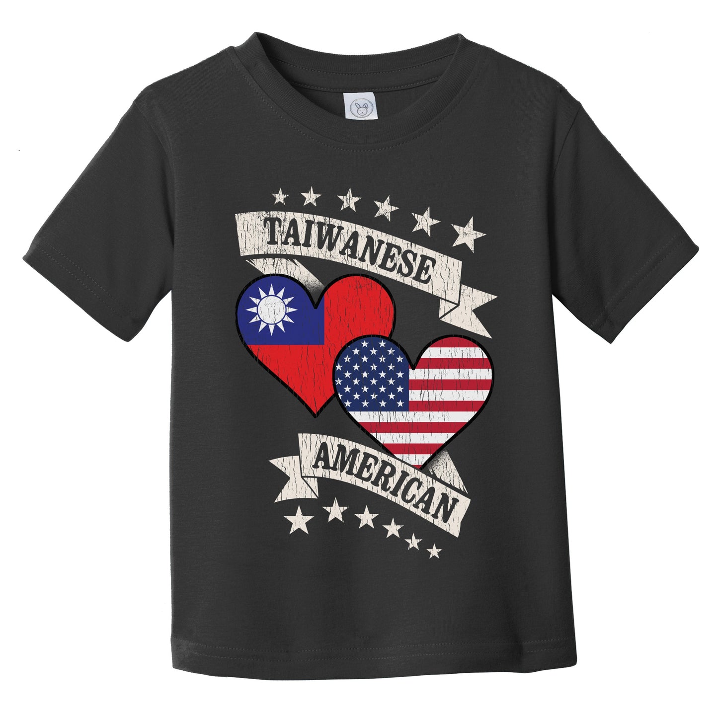 Taiwanese American Heart Flags Taiwan America Infant Toddler T-Shirt