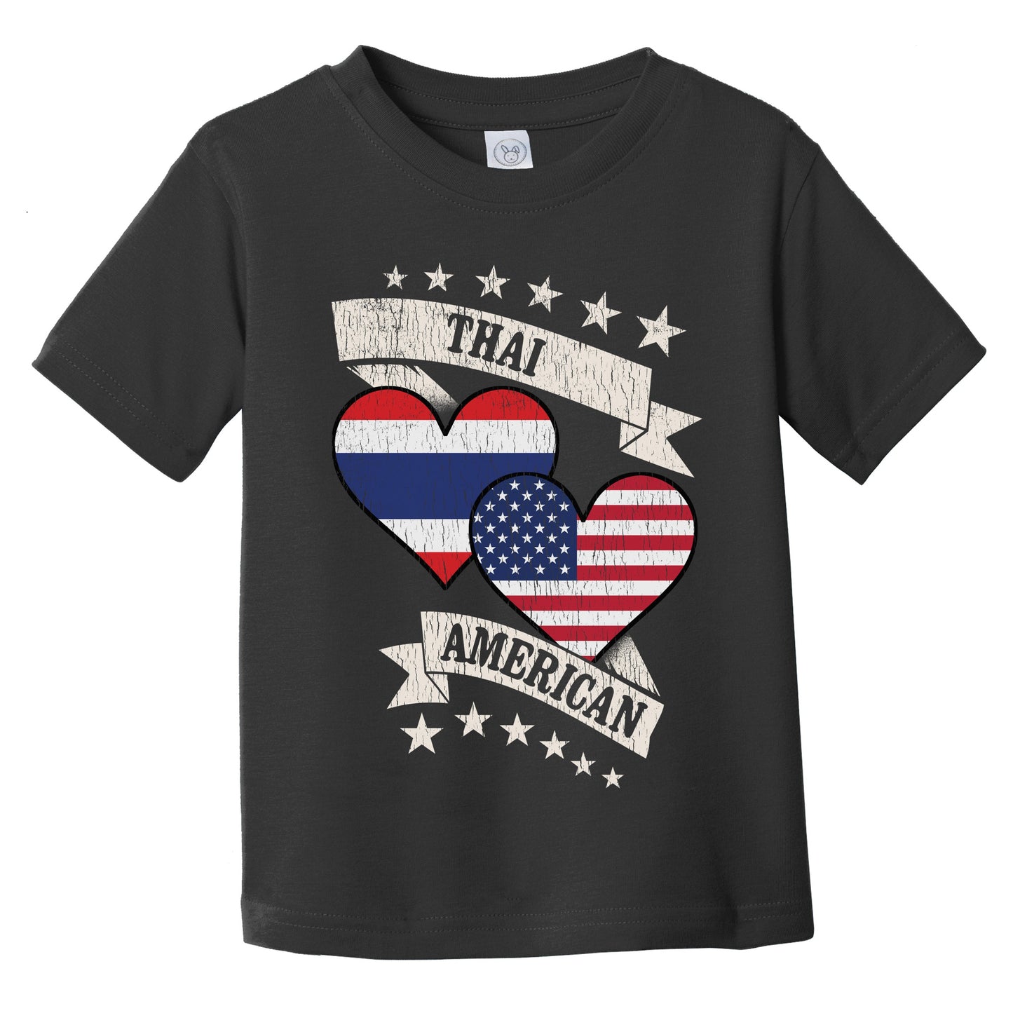 Thai American Heart Flags Thailand America Infant Toddler T-Shirt