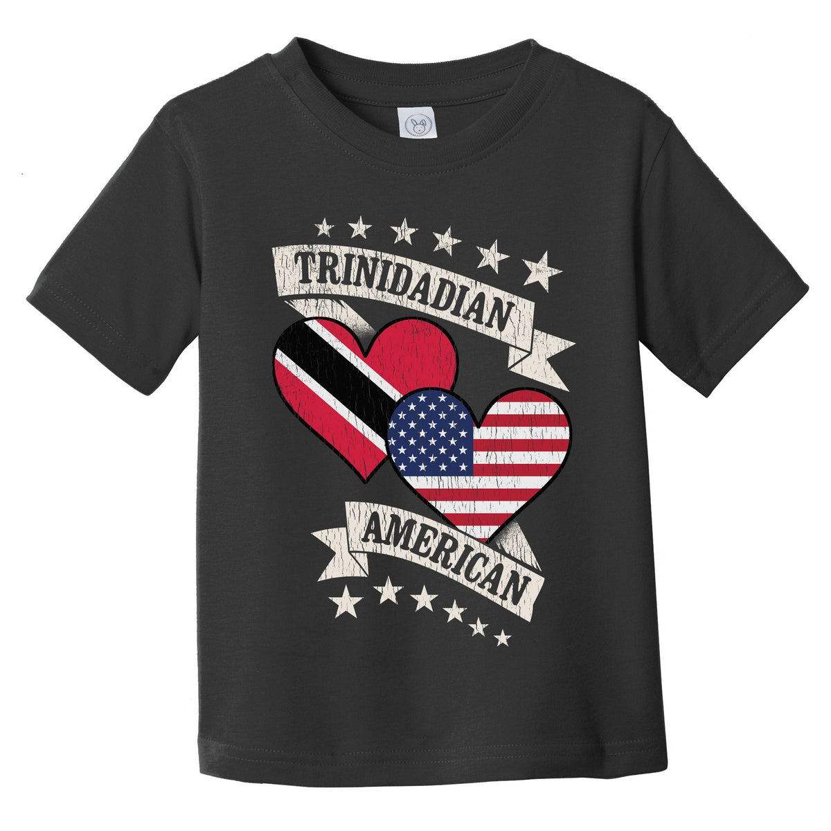Trinidadian American Heart Flags Trinidad and Tobago America Infant Toddler T-Shirt