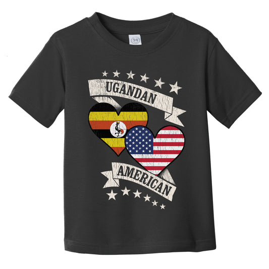 Ugandan American Heart Flags Uganda America Infant Toddler T-Shirt