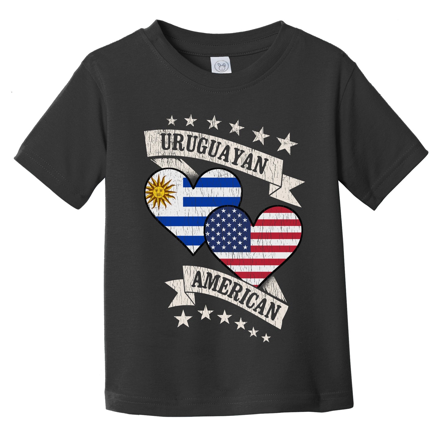 Uruguayan American Heart Flags Uruguay America Infant Toddler T-Shirt