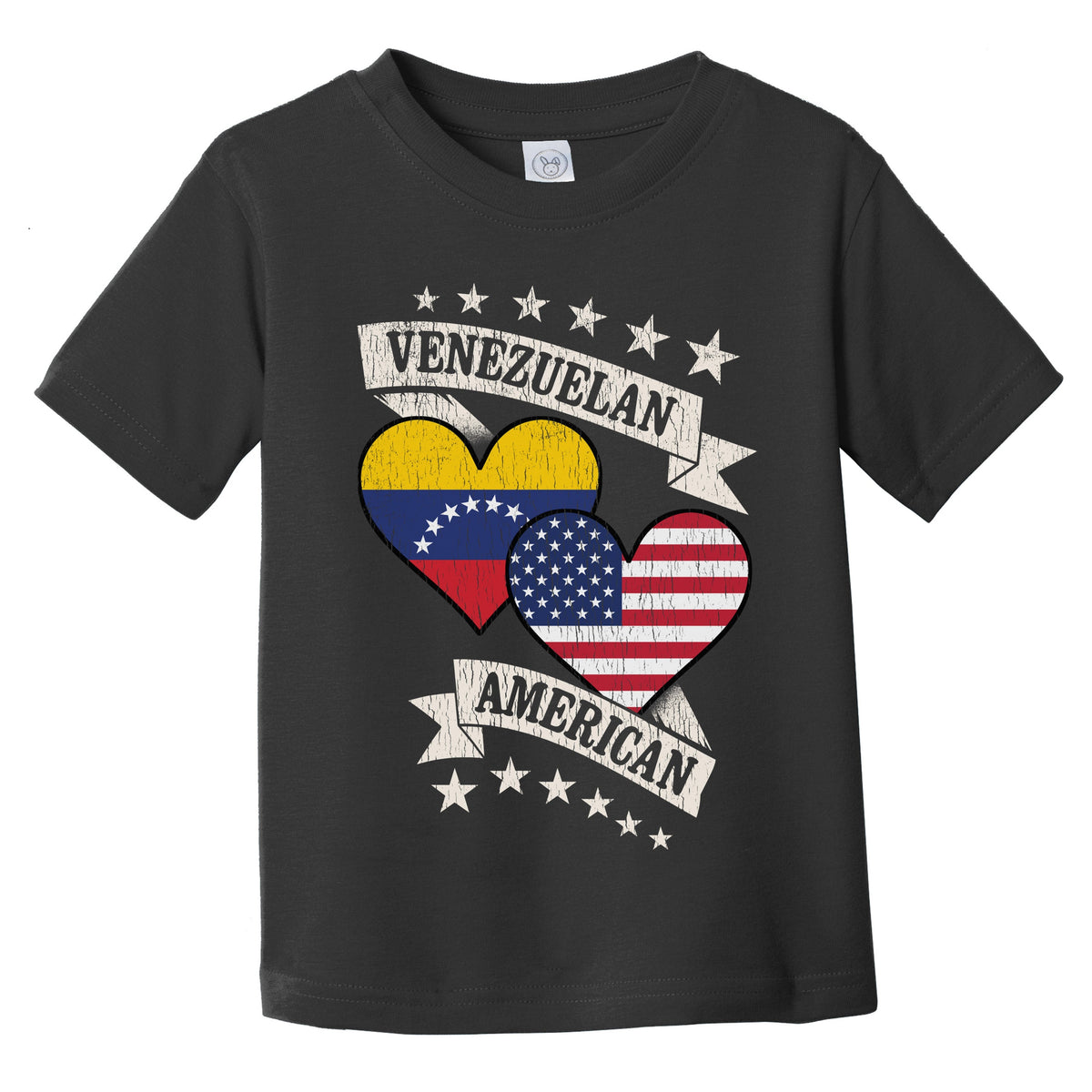 Venezuelan American Heart Flags Venezuela America Infant Toddler T-Shirt