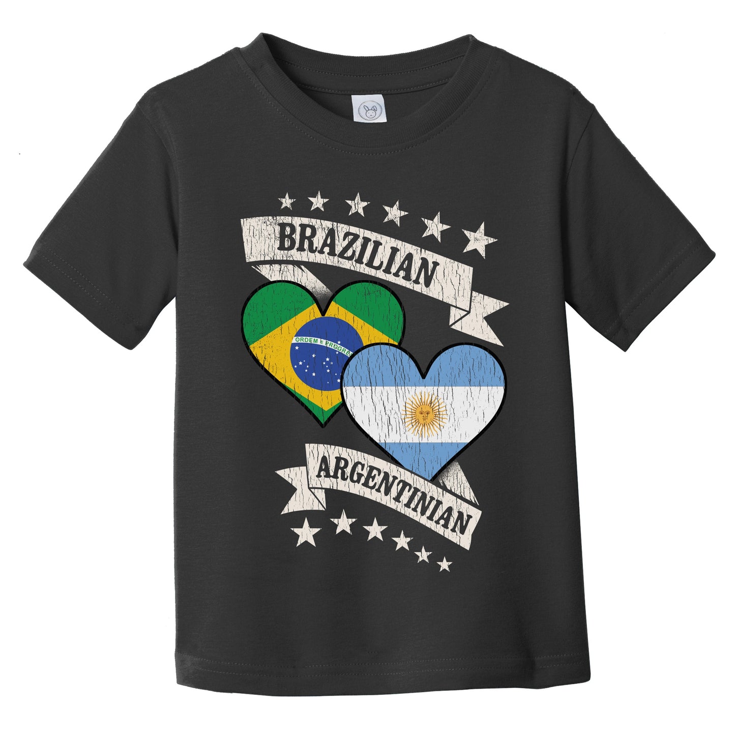 Brazilian Argentinian Heart Flags Brazil Argentina Infant Toddler T-Shirt