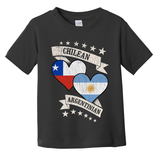 Chilean Argentinian Heart Flags Chile Argentina Infant Toddler T-Shirt