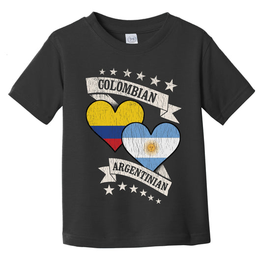 Colombian Argentinian Heart Flags Colombia Argentina Infant Toddler T-Shirt