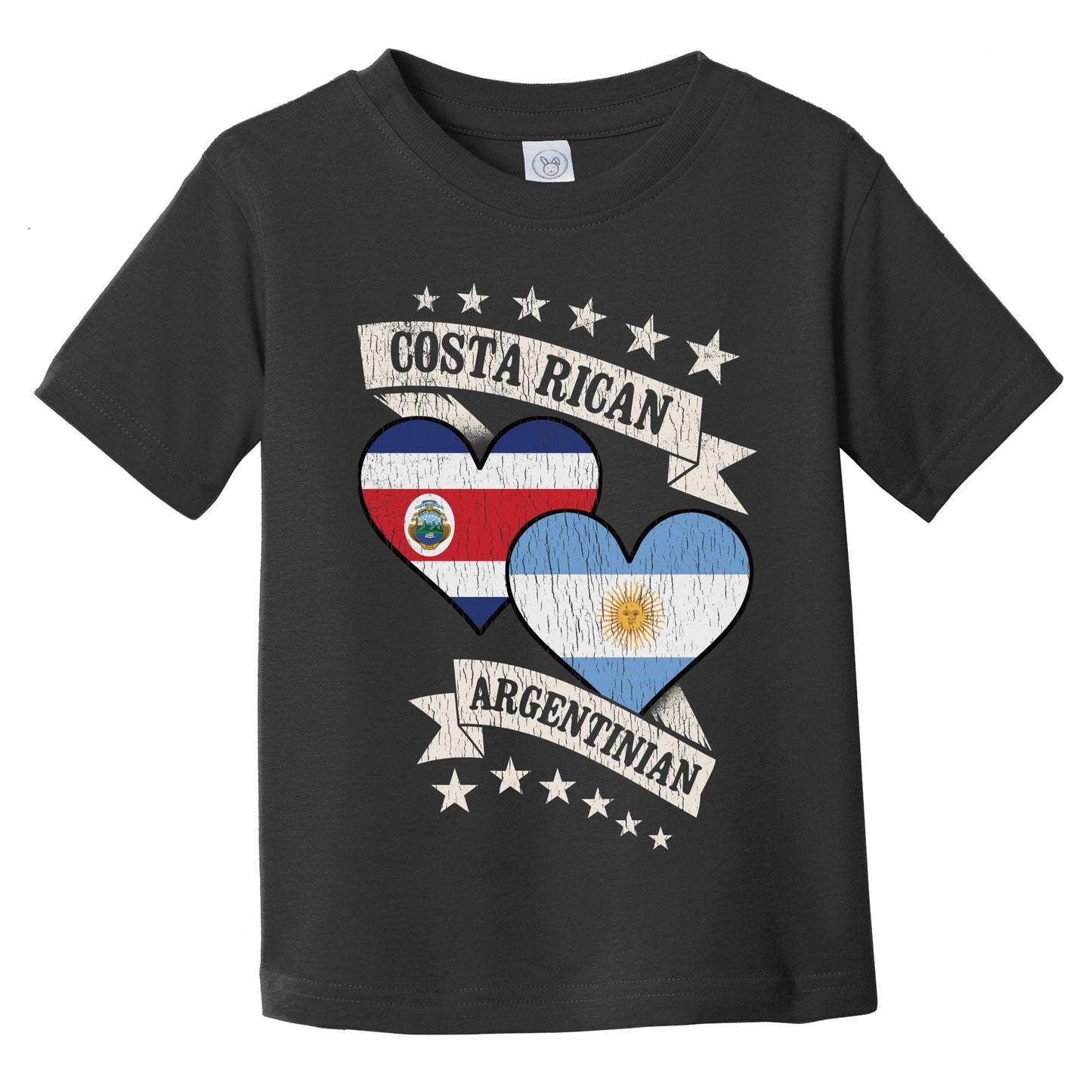 Costa Rican Argentinian Heart Flags Costa Rica Argentina Infant Toddler T-Shirt