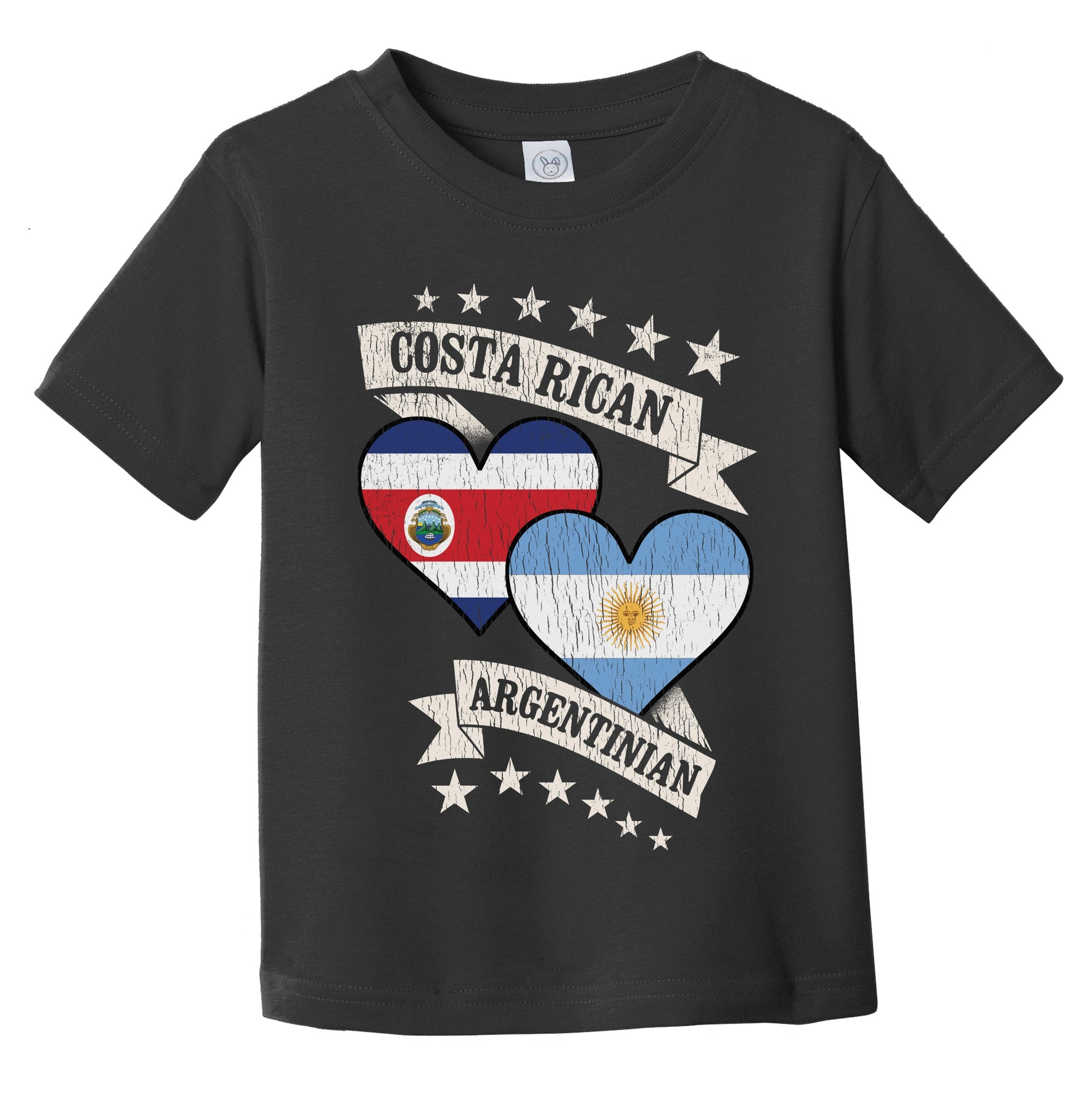 Costa Rican Argentinian Heart Flags Costa Rica Argentina Infant Toddler T-Shirt
