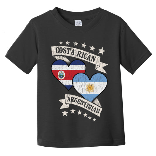 Costa Rican Argentinian Heart Flags Costa Rica Argentina Infant Toddler T-Shirt