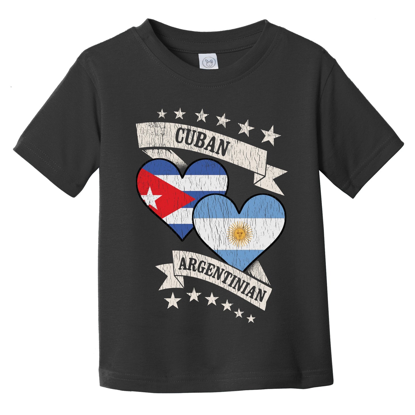 Cuban Argentinian Heart Flags Cuba Argentina Infant Toddler T-Shirt
