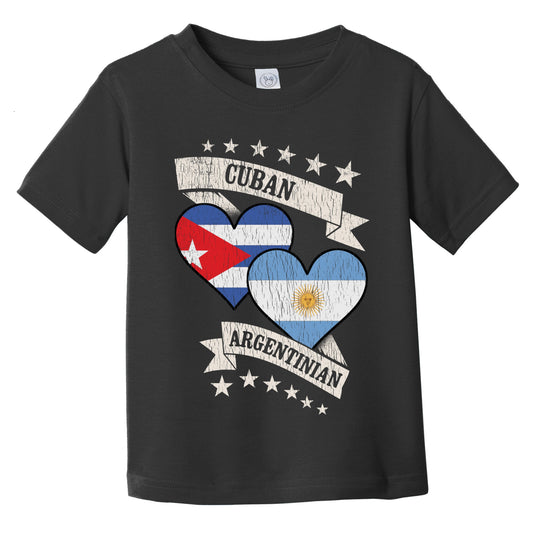 Cuban Argentinian Heart Flags Cuba Argentina Infant Toddler T-Shirt