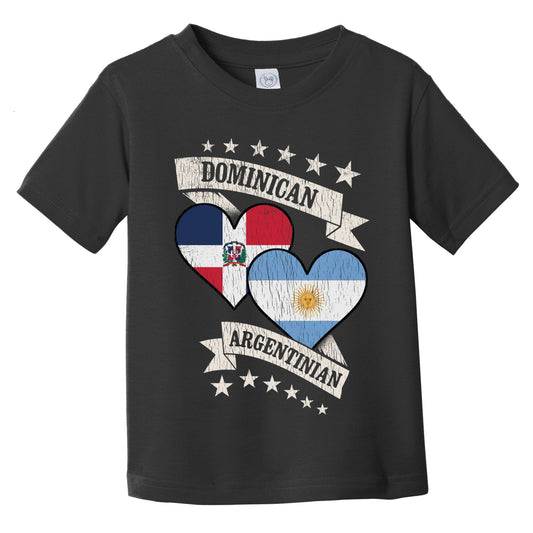 Dominican Argentinian Heart Flags Dominican Republic Argentina Infant Toddler T-Shirt