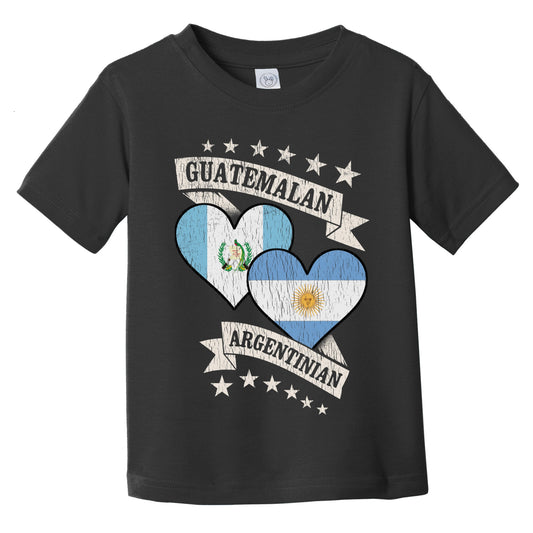 Guatemalan Argentinian Heart Flags Guatemala Argentina Infant Toddler T-Shirt