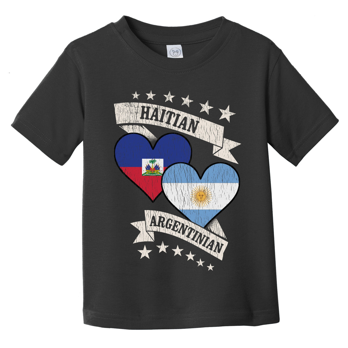 Haitian Argentinian Heart Flags Haiti Argentina Infant Toddler T-Shirt