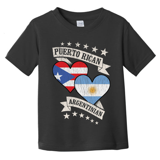 Puerto Rican Argentinian Heart Flags Puerto Rico Argentina Infant Toddler T-Shirt