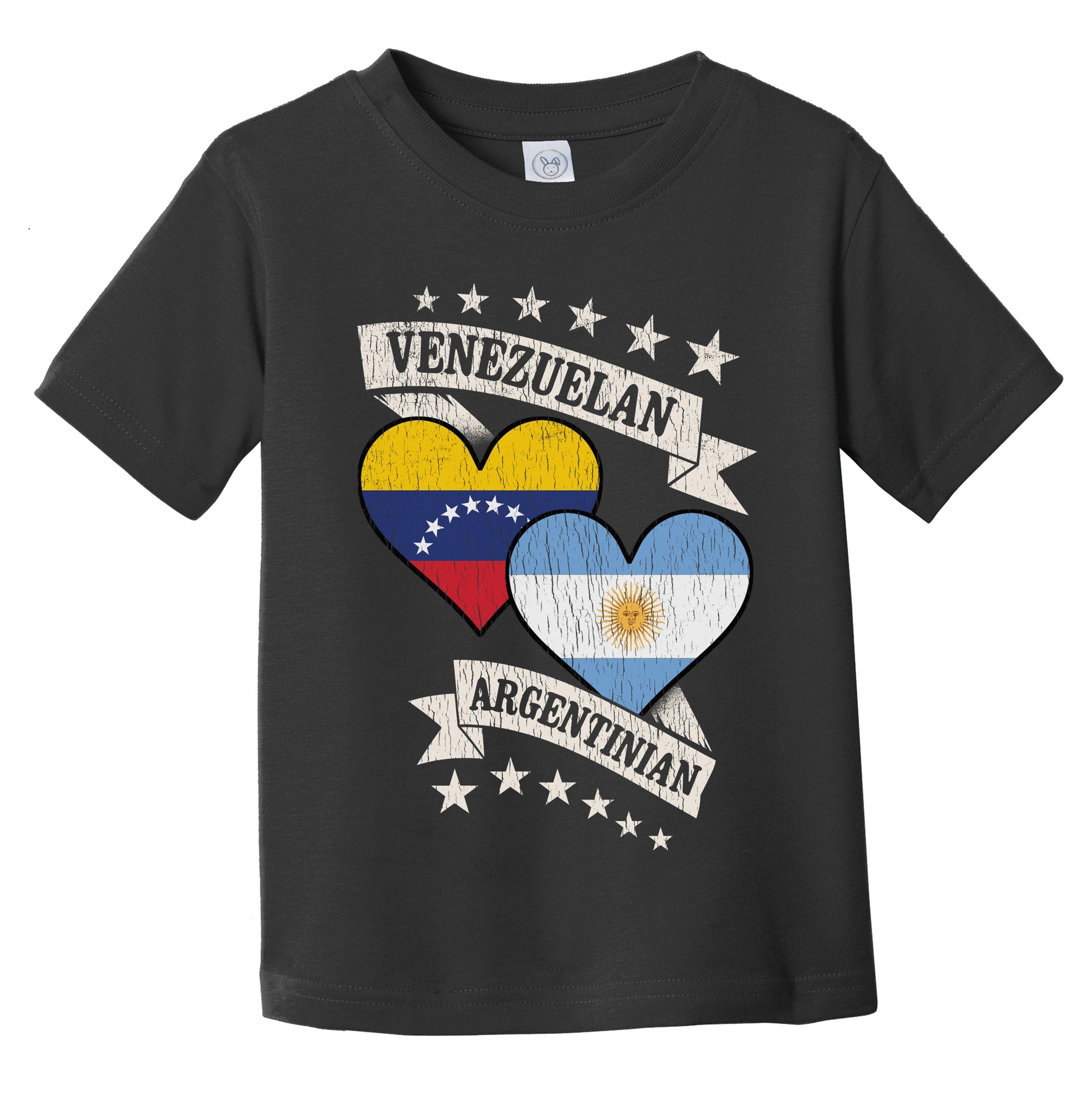 Venezuelan Argentinian Heart Flags Venezuela Argentina Infant Toddler T-Shirt
