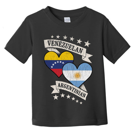 Venezuelan Argentinian Heart Flags Venezuela Argentina Infant Toddler T-Shirt