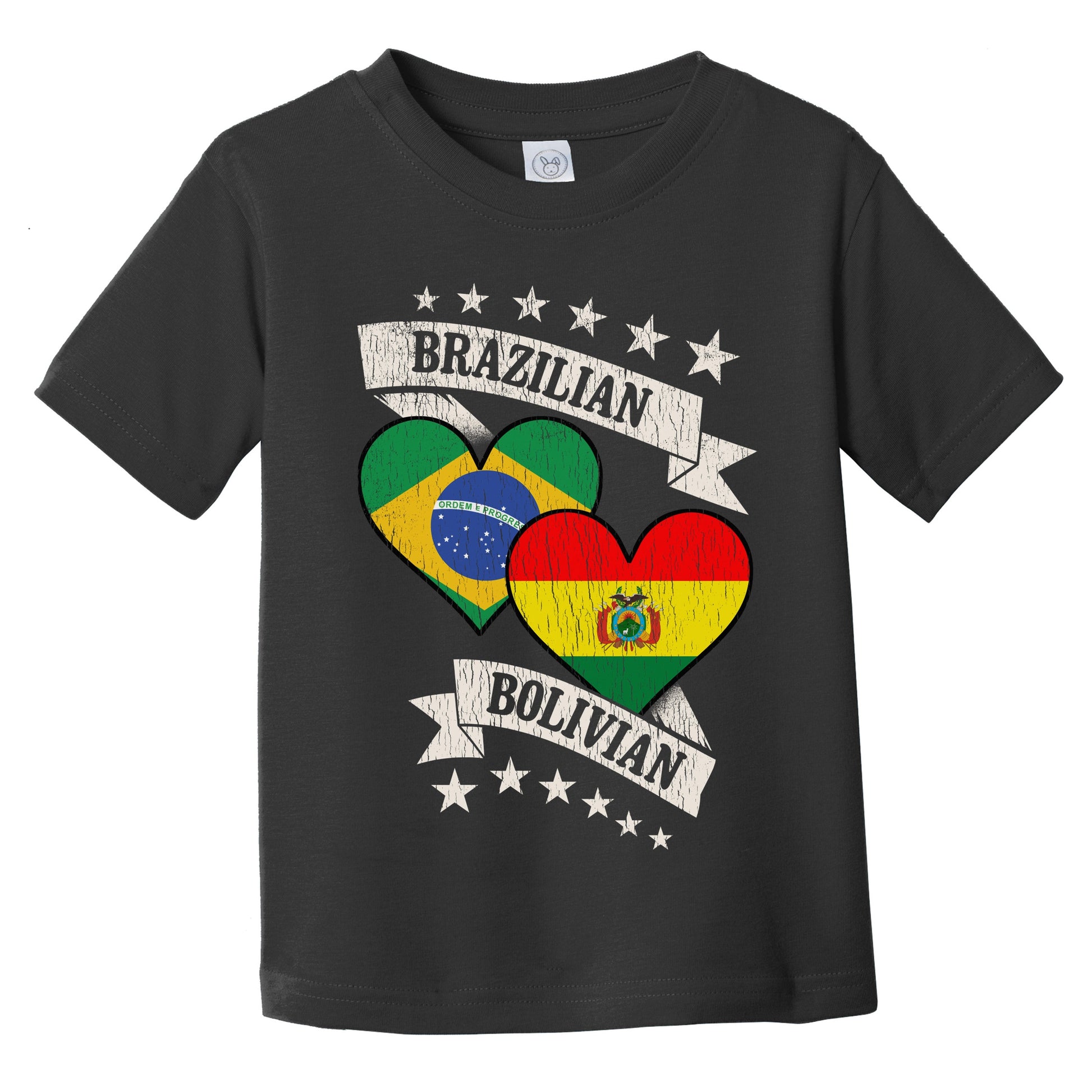 Brazilian Bolivian Heart Flags Brazil Bolivia Infant Toddler T-Shirt