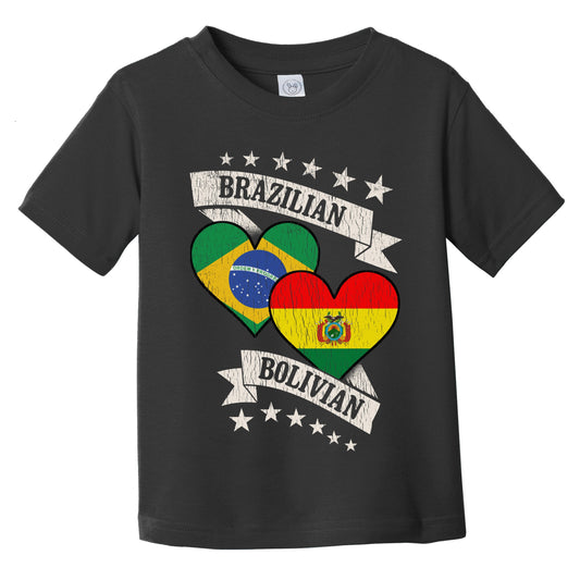 Brazilian Bolivian Heart Flags Brazil Bolivia Infant Toddler T-Shirt
