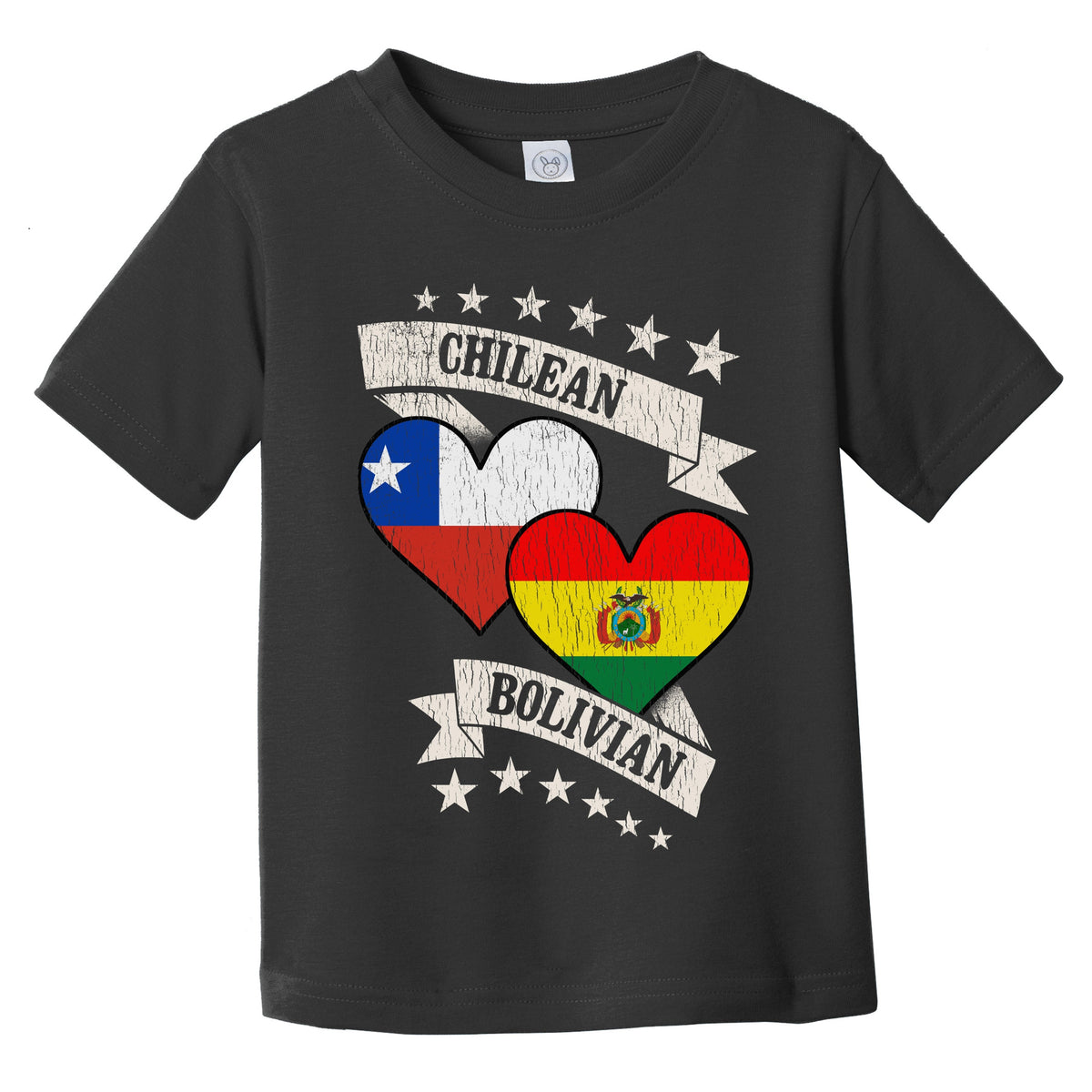 Chilean Bolivian Heart Flags Chile Bolivia Infant Toddler T-Shirt